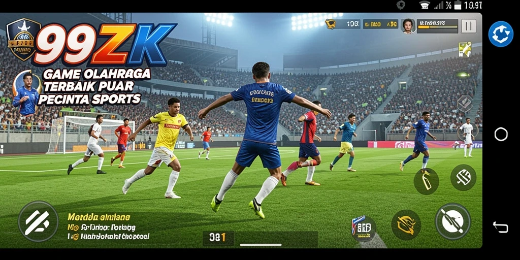 Screenshot 99ZK menampilkan gameplay seru di arena olahraga.