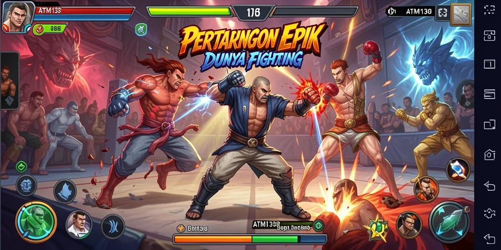 Tampilan gameplay pertarungan seru di ATM138.