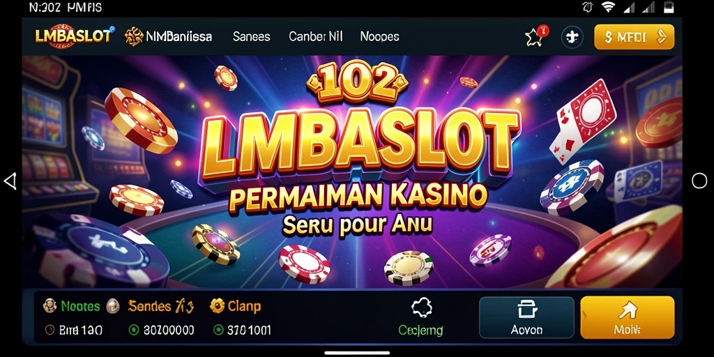 Tampilan gameplay yang menarik dan penuh warna di LMBASLOT.