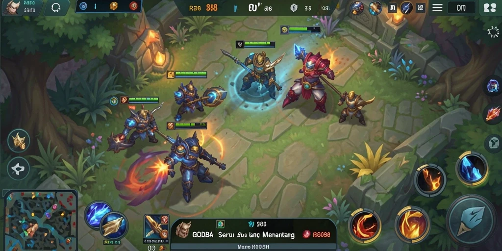 Screenshot RDI88 menampilkan aksi intens dalam pertempuran tim di arena.
