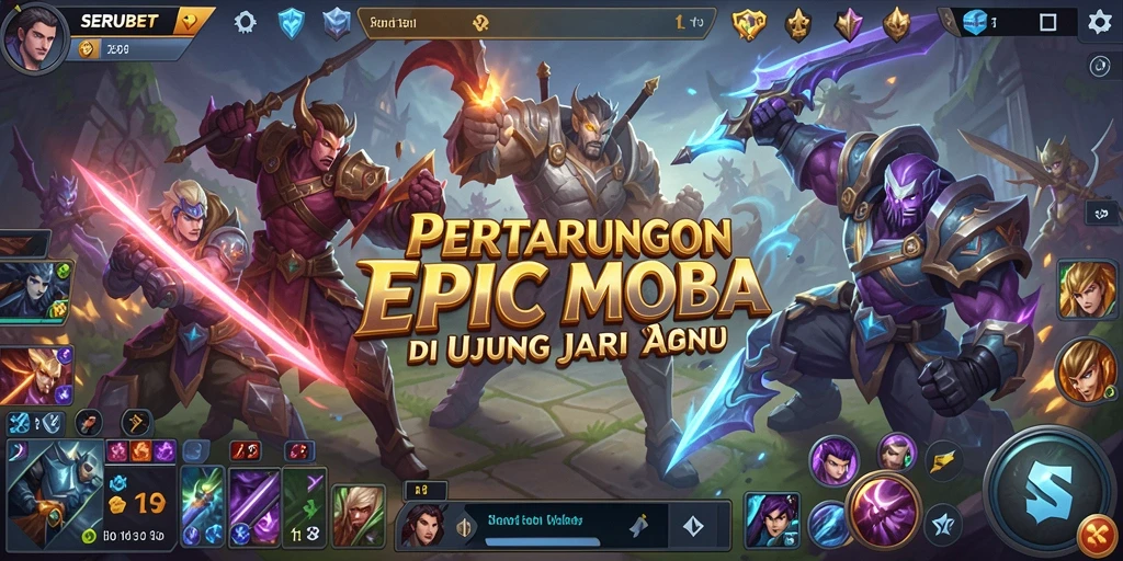 Gameplay <strong>SERUBET</strong> yang seru di lapangan perang MOBA.